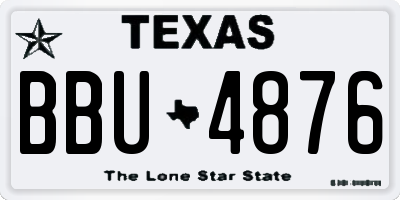 TX license plate BBU4876
