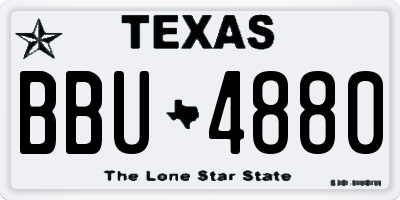 TX license plate BBU4880