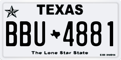 TX license plate BBU4881