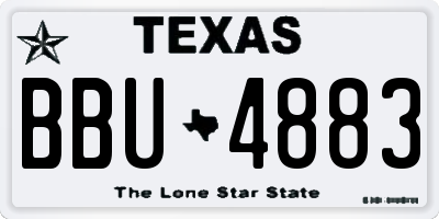 TX license plate BBU4883
