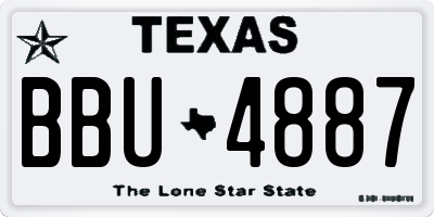 TX license plate BBU4887