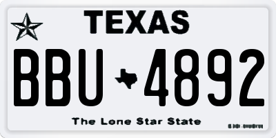 TX license plate BBU4892