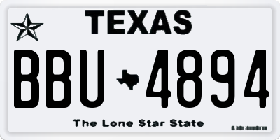 TX license plate BBU4894