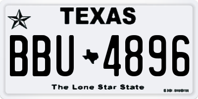 TX license plate BBU4896