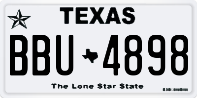 TX license plate BBU4898