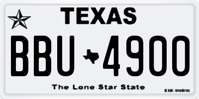 TX license plate BBU4900