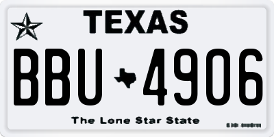 TX license plate BBU4906