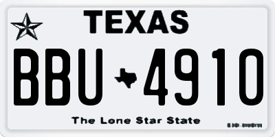 TX license plate BBU4910