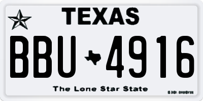 TX license plate BBU4916