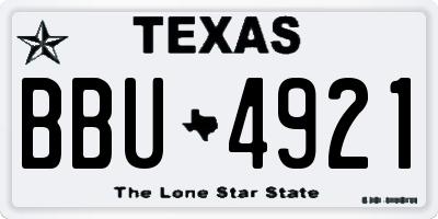 TX license plate BBU4921