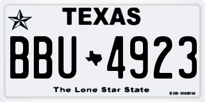 TX license plate BBU4923