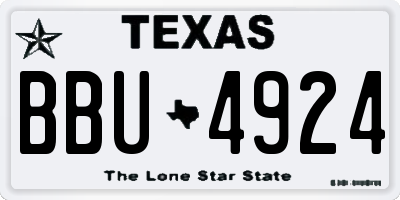 TX license plate BBU4924