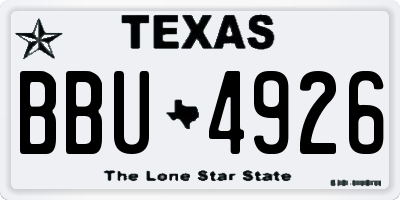 TX license plate BBU4926
