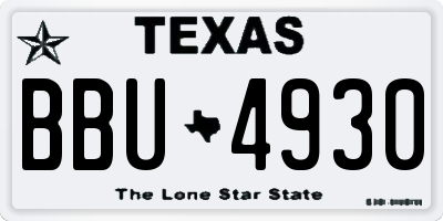 TX license plate BBU4930