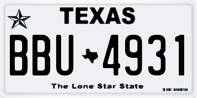 TX license plate BBU4931