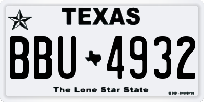 TX license plate BBU4932