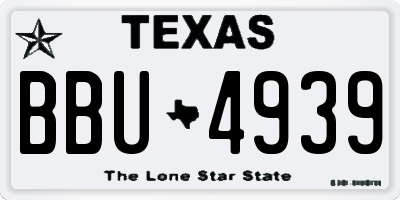TX license plate BBU4939