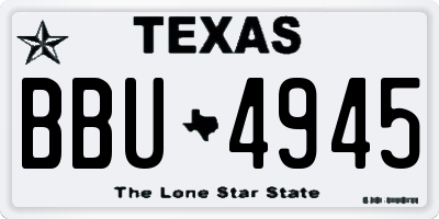 TX license plate BBU4945