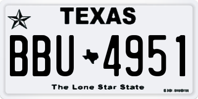 TX license plate BBU4951