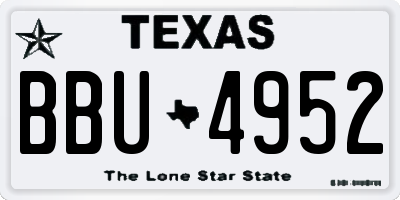 TX license plate BBU4952