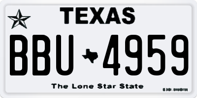 TX license plate BBU4959