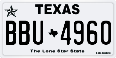 TX license plate BBU4960