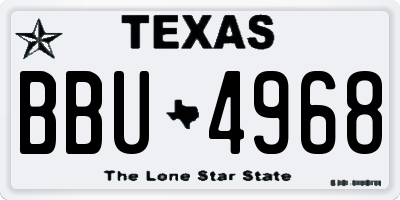 TX license plate BBU4968