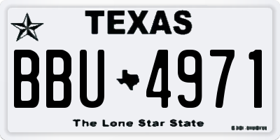 TX license plate BBU4971