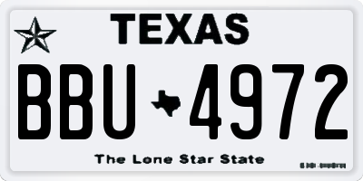 TX license plate BBU4972