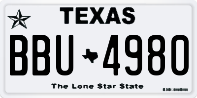 TX license plate BBU4980