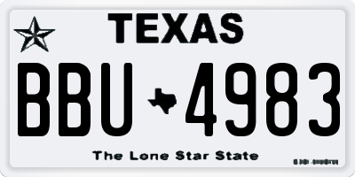 TX license plate BBU4983