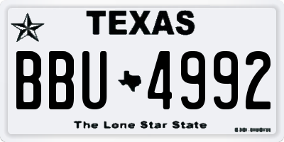 TX license plate BBU4992