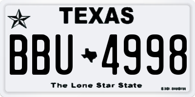 TX license plate BBU4998