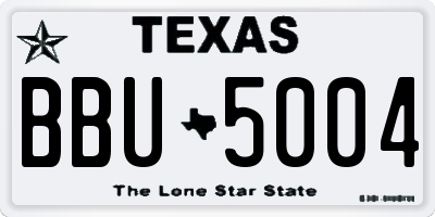 TX license plate BBU5004