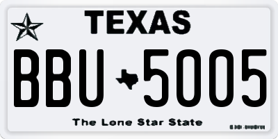 TX license plate BBU5005
