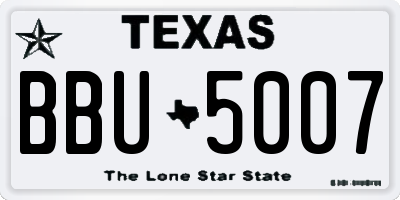 TX license plate BBU5007