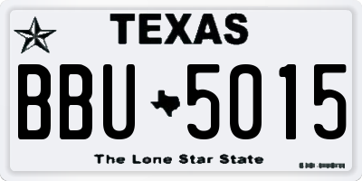 TX license plate BBU5015