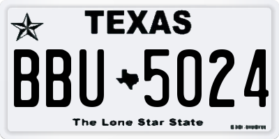 TX license plate BBU5024