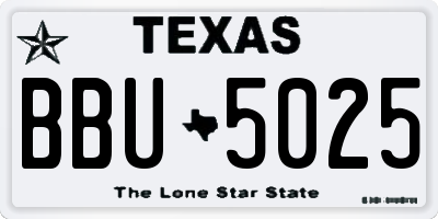 TX license plate BBU5025