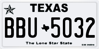 TX license plate BBU5032