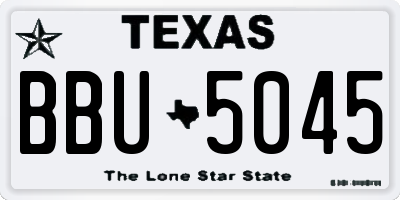 TX license plate BBU5045