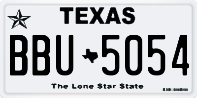 TX license plate BBU5054