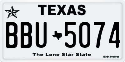 TX license plate BBU5074