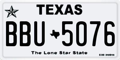 TX license plate BBU5076