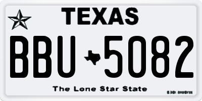 TX license plate BBU5082