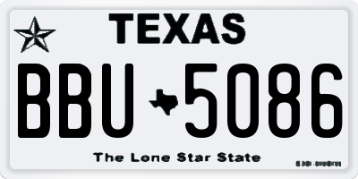 TX license plate BBU5086