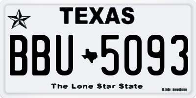 TX license plate BBU5093