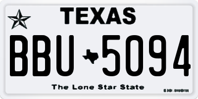 TX license plate BBU5094