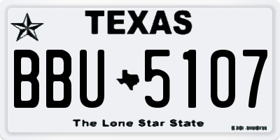 TX license plate BBU5107