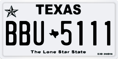TX license plate BBU5111